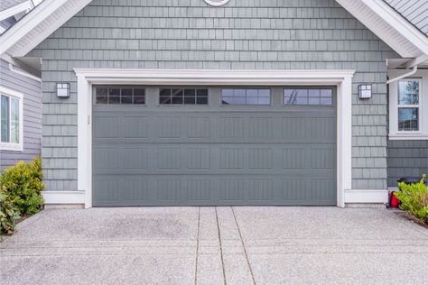 Grey Garage Doors, Gray Garage, Garage Door Trim, Garage Door Colors, Garage Door House, Garage Door Paint, Best Garage Doors, Garage Door Insulation, Door Paint