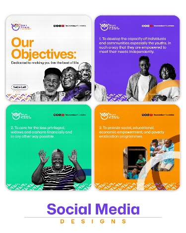 Social Media Ads Design for a charity foundation who cares for everyone across all ages, including the youth, the less privileged, widows and Orphans. Instagram Post Ideas Ngo, Youthful Social Media Design, Charity Foundation Branding, Ngo Social Media Design, Ngo Design Ideas, Charity Instagram Post, Charity Campaign Design, Giving Tuesday Social Media, About Us Social Media Post