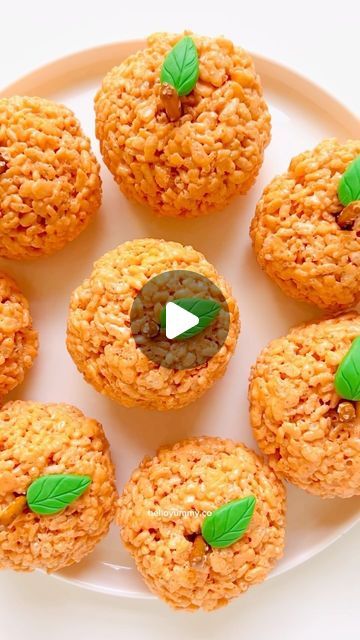 hello, Yummy on Instagram: "Pumpkin Rice Krispie Treats are a cute and easy pumpkin treat you can make to celebrate the fall season! 🎃 Get the recipe on my site helloyummy.co search “pumpkin rice” 🧡 #helloyummyeats 

#falltreats #falldesserts #fallfood #ricekrispytreats #ricekrispies #pumpkindessert #pumpkintreats" Hello Yummy, Pumpkin Rice Krispie Treats, Pumpkin Rice, Pumpkin Treat, Rice Krispie Treats, Rice Krispie, Fall Treats, Treat You, Pumpkin Dessert