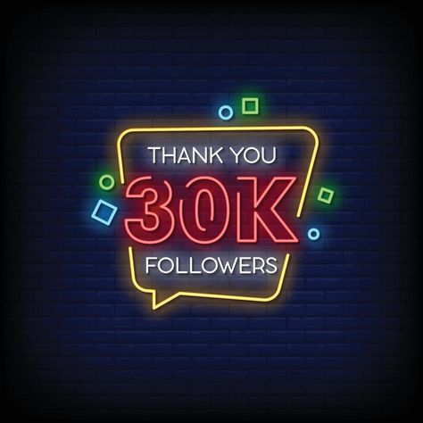 Thank You 30k Followers Neon Signs Style Text Vector Butterfly Video, Tool Logo, 30k Followers, Custom Neon Lights, Neon Backgrounds, Good Night Love Images, Neon Logo, Black Background Images, Photo Background Images