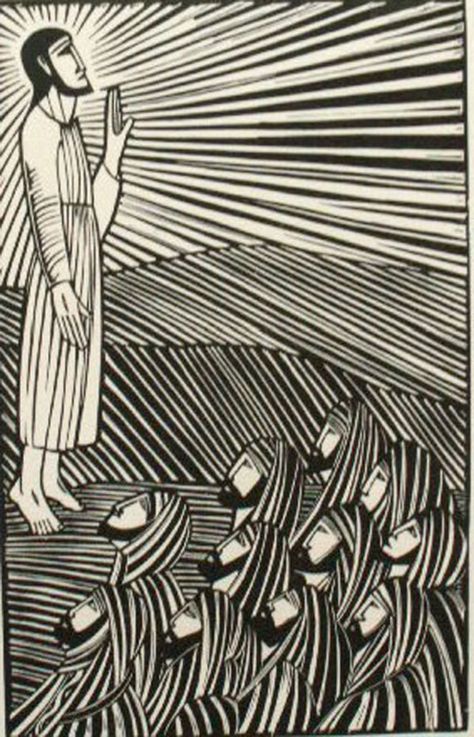 The Ascension Eric Gill, Relief Print, Religious Images, Biblical Art, Religious Icons, A4 Poster, Wood Engraving, Catholic Art, Arte Popular