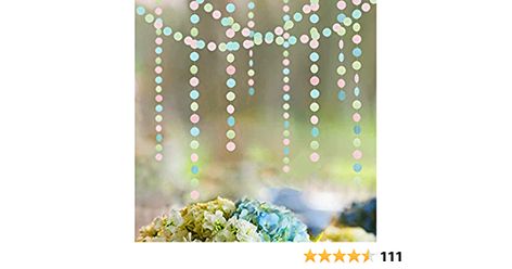 Amazon.com: 52 ft Pastel Party Decorations Easter Garlands Hanging Pink Blue Green Circle Dots Streamer Banner Backdrop for Spring Theme Birthday Party Decorations Unicorn Mermaid Party Supplies : Home & Kitchen Spring Theme Birthday, Easter Garlands, Streamer Banner, Pastel Party Decorations, Pastel Theme Party, Easter Tea Party, Mermaid Party Supplies, Circle Garland, Unicorn Mermaid