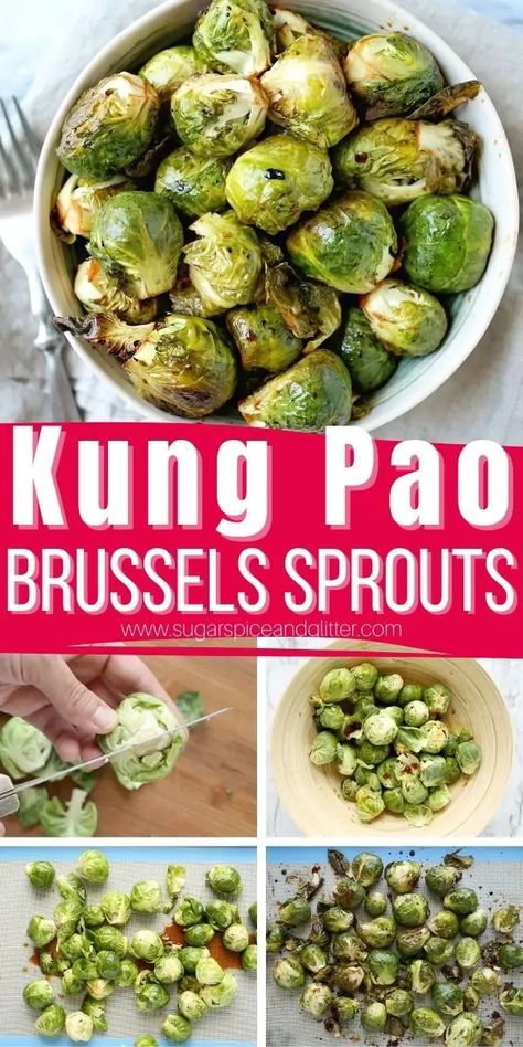 Kung Pao Brussel Sprouts, Pao Recipe, Roasted Brussels Sprouts Recipe, Roast In The Oven, Recipe Cards Printable Free, Brussel Sprout Recipes Roasted, Sprouts Recipe, Roasted Brussels Sprouts, Sprout Recipes