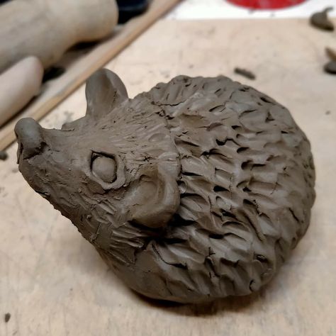 Animal Sculptures Clay Easy, Penny Price, Easy Clay Sculptures, Pottery Angels, Hedgehog Craft, Beginner Pottery, Pottery Animals, Sculpture Art Clay, Pottery Videos