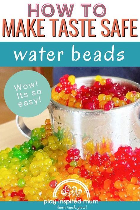 Water Bead Activities, Edible Water Beads, Bead Activities, Sensory Play For Toddlers, Edible Sensory Play, Sensory Play Recipes, Sensory Activities For Preschoolers, Sensory Play Toddlers, Toddler Sensory Bins