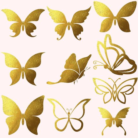 Butterflies Silhouette, Spring Graphics, Gold Border Design, Butterflies Clipart, Iphone Wallpaper Violet, Butterfly Cake Topper, Blue Butterfly Wallpaper, Rose Gold Butterfly, Birthday Cake Topper Printable