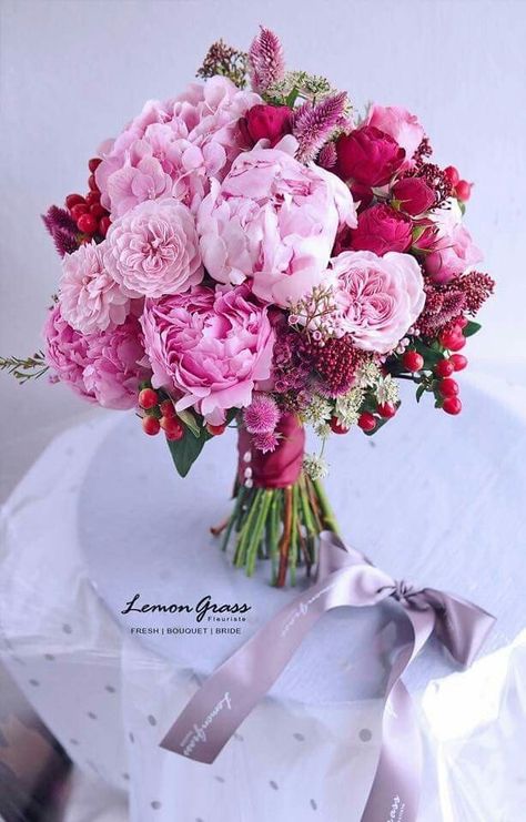 Wedding Bouquets Pink Peonies, Pink Peony Bouquet Wedding, Pink Wedding Bouquet, Pink Peonies Bouquet, Wedding Bouquets Pink, All Pink, Bride Magazine, Garden Rose, Bride Flowers