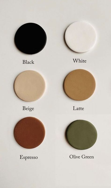 Calm Color Palette For Home, Brown Gray Cream Color Palette, Earthy Minimalist Color Palette, Earth Tone Neutral Living Room, Salon Color Pallet, Olive Green And White Color Palette, Earth Tone Neutral Color Palette, Contemporary Home Color Palette, Black White Brown Palette