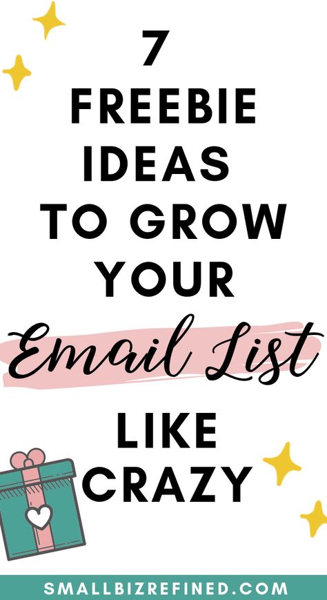 Do you have an opt-in freebie set up to grow your email list on autopilot? Because you should! It's a great way to attract customers and increase sales, while nurturing your audience at the same time. Here are 7 opt-in freebie ideas for growing an email list (+ how to set up an email list freebie!) #emailmarketing #marketingtips #onlinebusiness #smallbusiness #businesstips Email Freebie Ideas, Email Content Ideas, Freebie Ideas For Small Business, Freebie Ideas Business, Freebies Ideas, Freebie Ideas, Email Tips, Newsletter Ideas, Email Marketing Inspiration