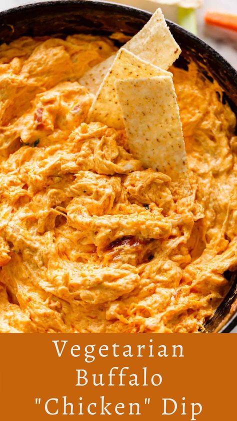 This recipe for Vegetarian Buffalo "Chicken" Dip from The VEGG Cookbook, one of the cookbooks created at FamilyCookbookProject.com. We'll help you start your own personal cookbook! It's easy and fun. Tofu Buffalo Chicken Dip, Meatless Buffalo Chicken Dip, Vegetarian Chicken Wing Dip, Buffalo Vegetarian Recipes, Vegetarian Crockpot Dip, Vegetarian Meals For One Person, Vegetarian Game Day Food, Vegetarian Buffalo Chicken Dip, Vegetarian Dip Recipes