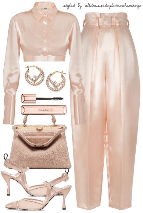 Fendi Fashion Outfits, Fendi Outfit, Outfit Flatlay, Pink Fendi, Gala Time, Chic Clothing Style, Classy Wear, Fendi Fashion, 90s Fashion Outfits