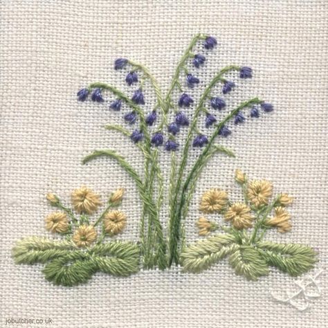 Bluebell Bordado Jacobean, Fabric Artist, Embroidery Artists, Mini Bunting, Linen Embroidery, Sewing Bee, Hand Embroidery Patterns Flowers, Beautiful Lighthouse, Hand Embroidery Flowers