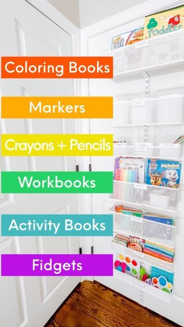 Organizing + Home Styling on Instagram: "Looking for an easy way to store all those arts + crafts supplies?! 🖍📙✏️📗🖌 ⠀ Do you have a door?! It’s the perfect spot to store those supplies! ⠀ We loved adding this back of the door @elfashelving system to the door of this playroom. AND it’s a great way to keep the messy items out of reach of little hands!! ⠀ Shop this tidy spot on our LTK! Link in bio > https://liketk.it/3PivE" Ways To Store Art Supplies, Coloring Storage Ideas For Kids, Kids Craft Storage, Kids Crafts Organization, Organizing Home, Arts And Crafts Storage, Over The Door Organizer, Door Crafts, Art Supply Organization