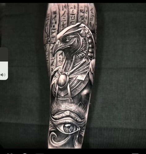 Realism Forearm Sleeve, Thoth Tattoo Egypt, Egyptian Forearm Tattoo Men, Mens Egyptian Tattoo, Thoth God Tattoo, Egyptian Warrior Tattoo, Egyptian Eagle Tattoo, Thoth Egyptian God Tattoo, Eygptain Tattoos Men