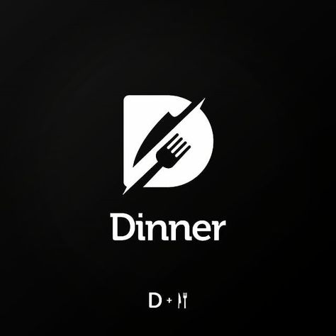 D for dinner 🍛🍴 • Design by @plekbungkus • Follow us for your logo design inspiration 😎 @flatlogodesign 👈 • Want to get featured? Need a… Restaurant Brand Design, Chef Logo Design, Food Restaurant Logo, Me Logo Design, Dinner Design, Me Logo, Cooking Logo, Flat Logo Design, Chef Logo