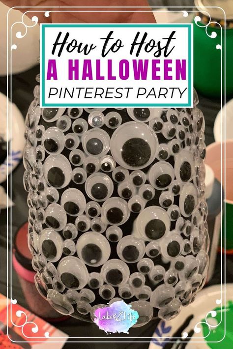 Want to learn How To Host A Pinterest Party for the perfect girls night in?!?! Read exactly how I organized my Halloween Pinterest Party this year and get inspired to throw a craft party of your very own. #pinterestparty #craftparty #girlsnightin #lakelifestateofmind Witches Night Out, Girls Night Crafts, Girls Night In, Adult Halloween Party, Fun Halloween Decor, Personal Celebration, Pinterest Party, The Perfect Girl, Birthday Halloween Party