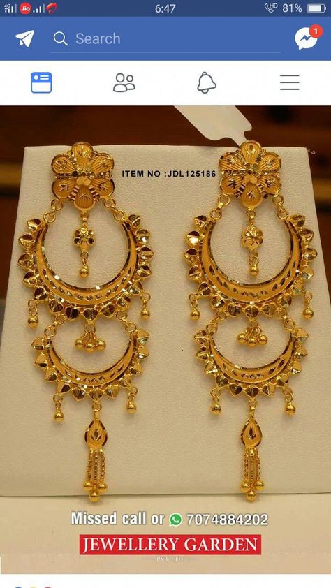 Gold Jewelry Online #GoldJewelryInvestment Key: 1574328017 #RealGoldJewellery Bengali Design, Kids Gold Jewellery, Unique Gold Jewelry Designs, Gold Jhumka Earrings, Gold Jewellry, Gold Earrings Models, Bridal Jewellery Design, Jewelry Set Design, Fancy Jewellery Designs