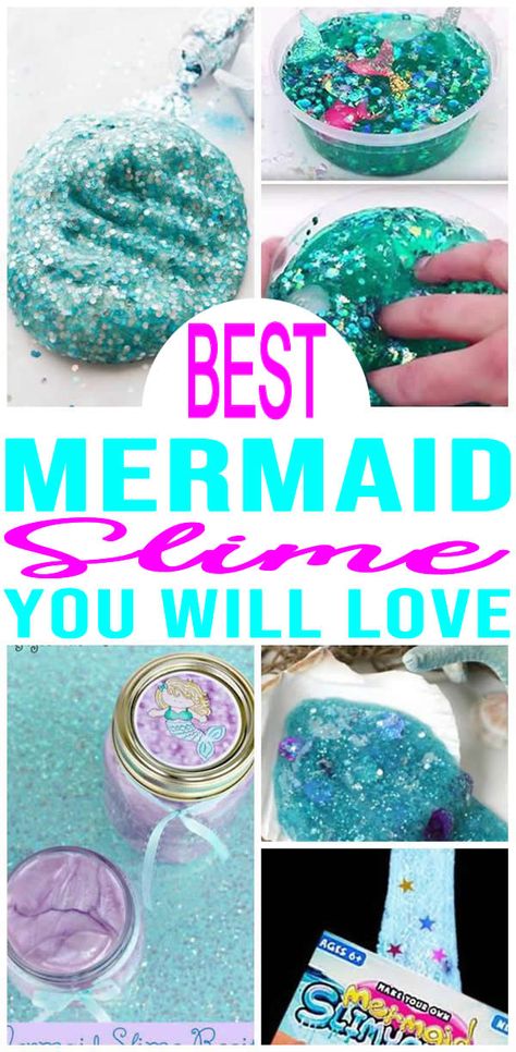 Mermaid Lovers..Are you ready for the BEST mermaid slime? Find the most AMAZING mermaid slime recipes.Learn how to make slime a ton of different ways.Easy DIY mermaid slime recipes for fluffy slime,glitter slime & more.Homemade mermaid slime is great for slime play & also makes great birthday party favors for a Mermaid theme party.Kids will love any of these mermaid slime ideas.Follow the step by step instructions or watch the Youtube slime videos to learn how to make the BEST mermaid slime DIYs Slime Easy, Liquid Starch, Mermaid Slime, Slime Ideas, Contact Solution, Diy Mermaid, Slime Recipes, Slime Time, Diy Slime Recipe