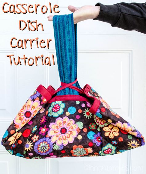 Diana Rambles: Casserole Dish Carrier Tutorial Casserole Carrier Pattern, Casserole Dish Carrier, Dish Carrier, Casserole Carriers, Spoon Handles, Carrier Pattern, Dog Cooling Mat, Casserole Carrier, Food Carrier