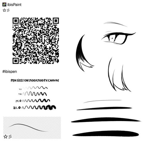 Anime Hair Brush Ibispaint, Scales Brush Ibis Paint, Ibis Paint Brush Code Japanese Pen, Inking Brush Ibis Paint, Paint Tool Sai Brushes, Ibid Paint Qr Code Brush Lineart, Pinterest Qr Code Brush, Ibis Brush, Ibispaint Brush