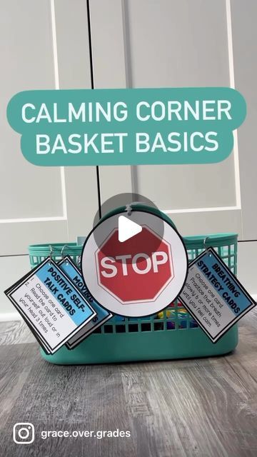 Nikki Elsasser on Instagram: "Do you have a calming corner in your classroom at your house? I have both! many of the children in my life have big emotions. I’m sure most teachers out there can relate to that! BUT this is also true for my own children at home. We’ve found having a space for them is equally helpful.  Calming areas are great because they give children the space to practice regulating big emotions. This is an invaluable skill they will take with them for the rest of their lives!  I like the idea of having a calming kit basket because it allows you to either designate a calming space or the child can take the kit to a safe space at their choosing.  I think everyone should have a calming basket for the kids in their life so you can GRAB THIS FREE KIT at: blog.graceovergrades.com Calming Basket, Calming Kit, Big Emotions, Calming Corner, Calming Spaces, Quiet Corner, Positive Self Talk, Safe Space, Card Reading