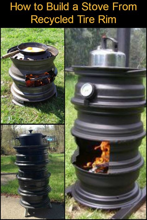 Enjoy Backyard Cooking With This DIY Stove Made From Recycled Rims Cooking Beets In Oven, Rim Fire Pit, Diy Stove, Survival Stove, Diy Rocket Stove, Diy Wood Stove, Diy Rocket, Outdoor Cooker, Pot Belly Stove