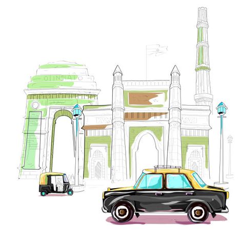 31 New Delhi Street Illustrations & Clip Art - iStock New Delhi Illustration, Delhi Illustration Art, Delhi Vector, Delhi Illustration, Delhi Street, Street Stock, Basic Drawing, Beer Label, Famous Places