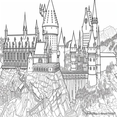 Hogwarts Coloring Pages, Harry Potter Coloring Pages Printables, Harry Potter Colouring Pages, Colouring Pages For Adults, Harry Potter Coloring Pages, Kindergarten Coloring Pages, Adults Coloring, Butterfly Plants, Detailed Coloring Pages