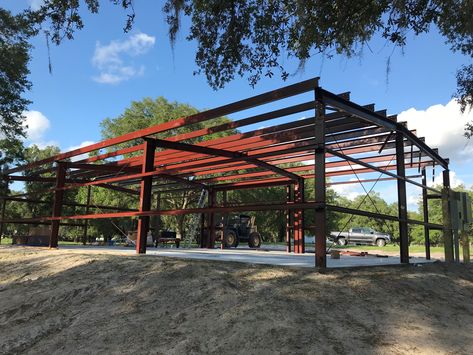 Find out the advantages of choosing red iron steel building kits. Metal Building Prices, Metal Building Kits, Vehicle Storage, Storage Buildings, Steel Building, Building Homes, Iron Steel, Steel Buildings, Metal Buildings