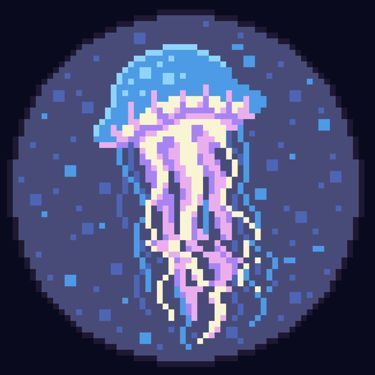 Jellyfish Pictures, Easy Perler Beads Ideas, Jellyfish Art, Pixel Art Tutorial, Arte 8 Bits, Pixel Art Templates, 8bit Art, Pixel Art Grid, Pix Art