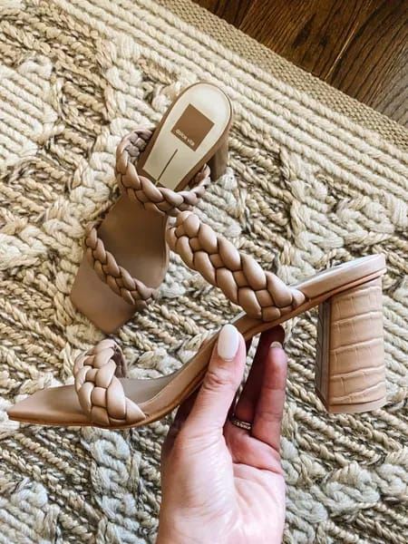 Cutest spring heel — #LTKshoecrush Braided Heels, Outfit Wishlist, White Heels Wedding, Fall Heels, Spring Heels, Heels Aesthetic, Neutral Shoes, Heels Wedding, Heels White