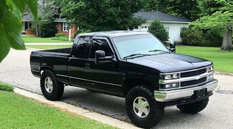 1990s Chevy Truck, 1998 Chevy Silverado 1500, Chevrolet Trucks Silverado, Obs Truck, Chevy 1500, Single Cab Trucks, Black Truck, Silverado Truck, Chevy Trucks Silverado