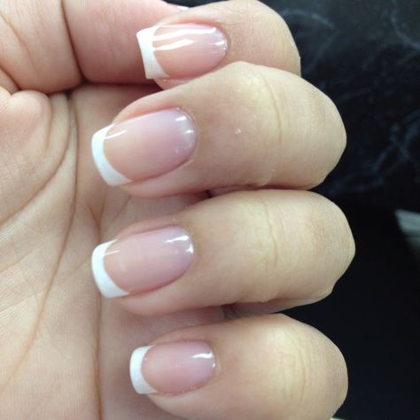 My nails - French manicure <3 French Tip Nails Painted, Gel French Tip Natural Nails, Small French Tips Nails, French Manicure Nails Acrylic, French Manicure Variations, Gel Manicure French Tip, French Nails Dip, Sns French Manicure, Natural Nails French Tip