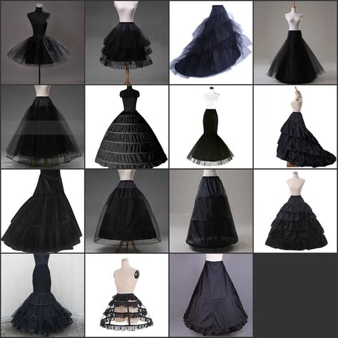 Black Hoop Long Petticoat Crinoline Ball Gown Skirt Underskirt Wedding Accessories Jupon Marriage New - Petticoats - AliExpress Fancy Skirts, Crinoline Skirt, Tulle Balls, Gown Skirt, Ball Gown Skirt, Tulle Ball Gown, Dress Satin, Dresses Backless, Black N White Dress