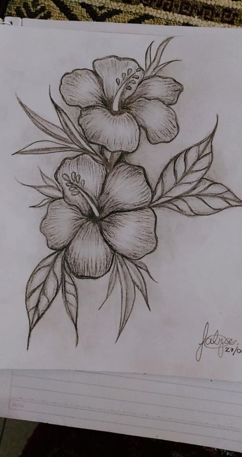 Pretty Flowers Sketch, Flower Drawing Full Page, Art Pencil Sketches Images, Hard Sketches, Hand Writing Styles, Graffiti Drawing Ideas, Grid Journal Ideas, Drawing Sketch Ideas, Drawings Of Flowers