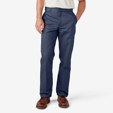 Iconic since 1967. Crafted from our signature workwear twill, the Original 874® Work Pants wear in comfortably without wearing out. They have a high rise, relaxed fit, and slightly tapered leg for a timeless look. Trusted on and off the job—for hard work and classic style—the icon is dedicated to those committed to making their mark. Dickies Chinos, Dickie Work Pants, Slim Fit Chino Pants, Dickies 874, Knee Pants, Pant Trends, Dickies Pants, Work Uniforms, Slim Fit Chinos