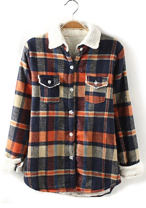 Orange Plaid Print Loose Thick Spandex Cashmere Blouse Lumber Jack, Cheap Coffee, Fall Orange, Moncler Jacket, Orange Plaid, Plaid Tops, Plaid Print, Sweater Weather, Lumber