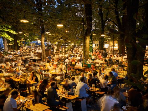 The Best Munich Beer Gardens Outdoor Restaurant Lighting, Beer Garden Design, Beer Garden Ideas, Outdoor Restaurant Patio, Outdoor Beer Garden, Oktoberfest Munich, Missouri Wedding Venues, Munich Oktoberfest, Beer Factory