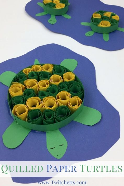 Create adorable turtle crafts with this paper quilling technique for kids. This construction paper turtle is ready for your under the sea fun! #turtle #constructionpaper #quilling #papercraft #easycraftsforkids #twitchetts Quilling Turtle, Easy Paper Quilling, Paper Turtle, Easy Quilling, Modern Lofts, Turtle Craft, Tire Chairs, Crafts Recycled, Turtle Theme