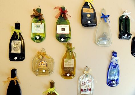 How To Flatten Glass Bottles For Decoration - Musely Melted Glass Bottles, How To Flatten Wine Bottles, Slumped Glass Bottles, Slumped Bottles, Flatten Wine Bottle, Don Perignon, Melted Wine Bottles, Alcohol Bottle Crafts, Bottle Slumping