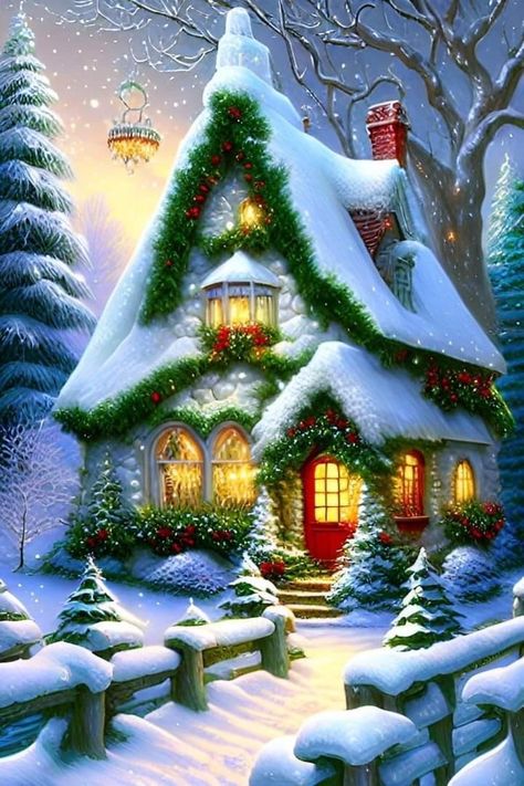 Beautiful Christmas Scenes, Winter Christmas Scenes, Christmas Tree Wallpaper, Christmas Scenery, Vintage Christmas Images, Christmas Phone Wallpaper, Merry Christmas Images, Animated Christmas, Winter Pictures