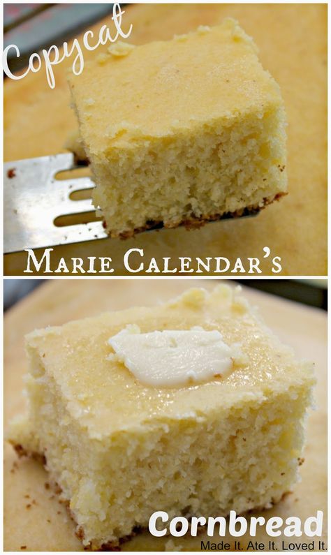 Made It. Ate It. Loved It.: Copycat Marie Calendar's Cornbread Marie Calendar Cornbread Recipe, Cornbread And Chili, Marie Calendars, Marie Calendar, Gf Cornbread, Marie Callenders, Cornbread Cake, Pasta Bread, Cornbread Recipe Sweet