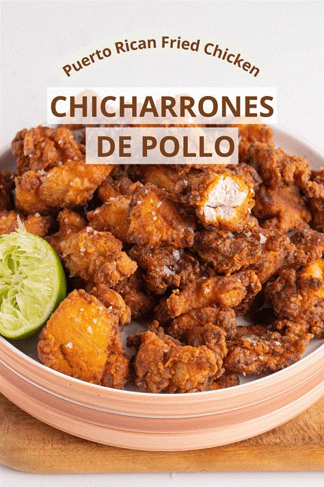 Chicken Pasteles Puerto Rico Recipe, Chicken Puerto Rican Recipes, Puerto Rican Fried Chicken Recipes, Puerto Rican Pollo Frito, Puerto Rican Chicken Wings, Honduran Chicken Recipes, Chicken Chicharrones Recipe, Spanish Fried Chicken, Pollo Frito Puerto Rico