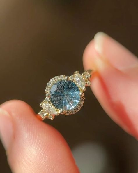 Brianna Trudell on Instagram: "The Naevia | 1.86 CT Starbrite Montana Sapphire   so. good." Montana Sapphire Wedding Ring, Montana Sapphire Necklace, Montana Sapphire Engagement Ring, Montana Sapphire Ring, Alexis Bittar Jewelry, Sapphire Wedding Rings, Montana Sapphire, I Got Married, Alexis Bittar