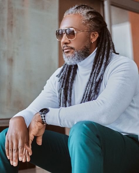 gray dreadlock for men Grey Hair Dreadlocks, Gray Dreadlocks, Grey Dreadlocks, Men Thoughts, Grey Locs, Dreadlocks Men, Long Locs, Natural Hair Men, Loc Inspiration