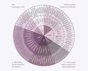 The Feelings Circle: A Genius Chart For Better Communication Feelings Circle, Feelings Wheel, Emotion Chart, Feelings Chart, Better Communication, Health Guru, Communication Tools, Tough Day, Good Communication