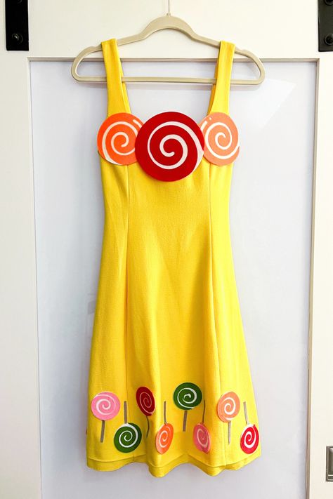 Princess lolly dress from candyland Princess Lolly Costume Diy, Diy Candyland Costume, Candyland Costume Women, Candy Land Halloween Costumes, Candyland Costume Diy, Princess Lolly Costume, Adult Diy Halloween Costumes, Cricut Halloween Costume, Halloween Dress Ideas