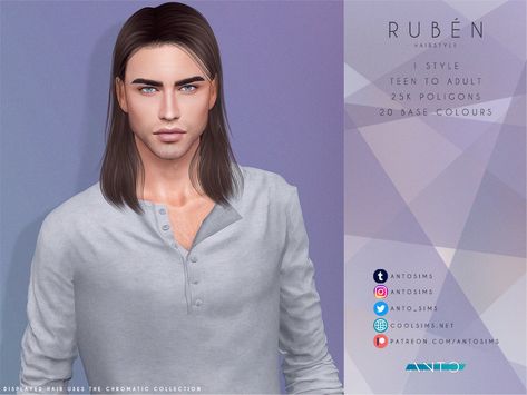 Sims 4 Male Hairstyles, Sims 4 Male, Male Hairstyles, Sims 4 Piercings, Medieval Hairstyles, Pelo Sims, All Hairstyles, Sims Hair, Sims 4 Cas