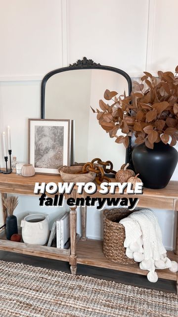 Amazon • Walmart • Target on Instagram: "What’s the first area of the home that you decorate for fall? 🍁 Mine is always the entryway since it’s the first thing we see when we walk in & I want to make a statement right away! Almost all of the decor is amazon or target and I found a mirror that looks just like the anthro one & linked it! Follow my shop @lawoffashionblog on the @shop.LTK app to shop this post and get my exclusive app-only content! #liketkit #LTKhome #LTKunder50 #LTKSeasonal @sho Anthro Mirror Entryway, Anthro Mirror, Mirror Entryway, Decorate For Fall, Fall Entryway, Entryway Mirror, Amazon Home, A Mirror, Autumn Home