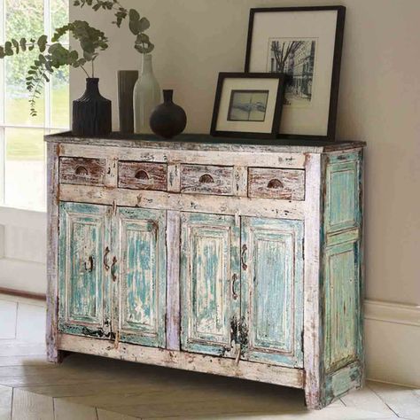 Rustic Solid Wood Extra Long Buffets & Sideboards Cabinet Chippy Painted Furniture, Wood Furniture Plans, Wood Furniture Design, Solid Wood Sideboard, Large Sideboard, Side Board, Reclaimed Wood Furniture, Diy Holz, Paint Techniques